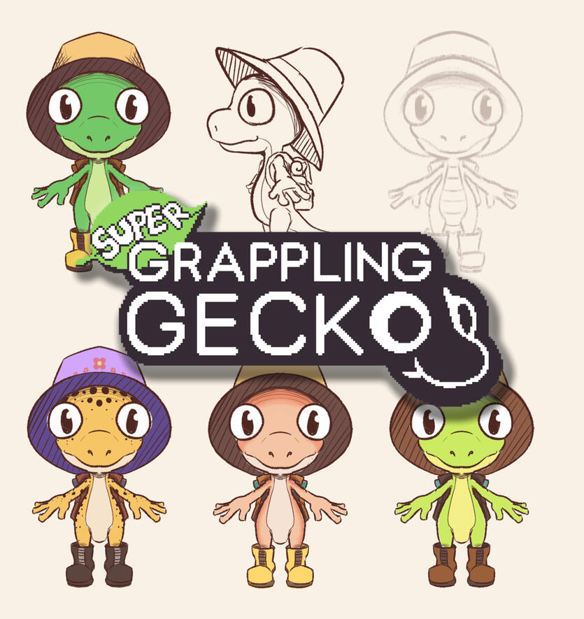 Super Grappling Gecko | Concept and Pixel Art